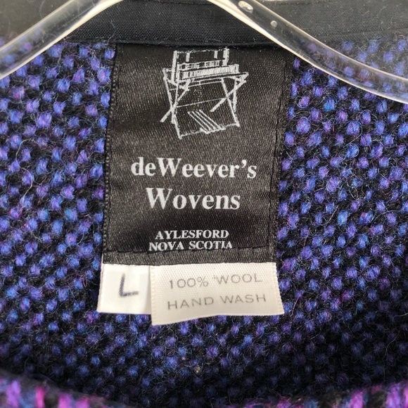 Artisan Woven Wool Purple Tone Chanel Cardigan in Iris Shacket by DeWeevers - Picture 6 of 7